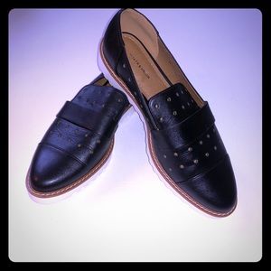 14th & Union Black Leather Loafer Shoes